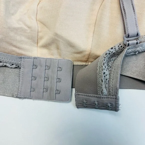 Soma Bralette Geo Mesh Scoop Neck Size Medium Opal Gray Adjustable Lace NWT - Picture 7 of 11